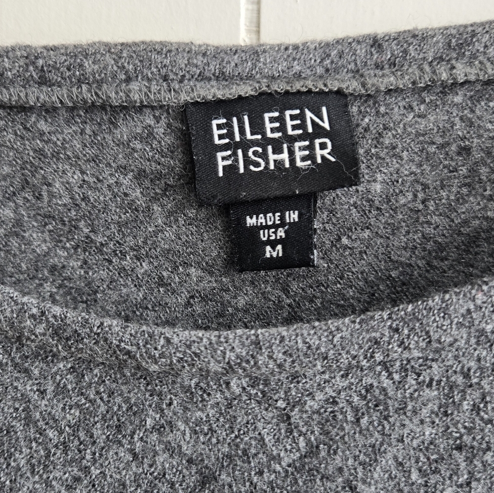 Eileen Fisher Charcoal Sleeveless Tank Top-Size M -100%wool - Picture 2 of 7